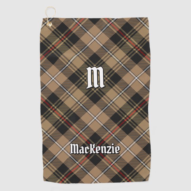 Clan MacKenzie Hunting Brown Tartan Golf Towel (Front)