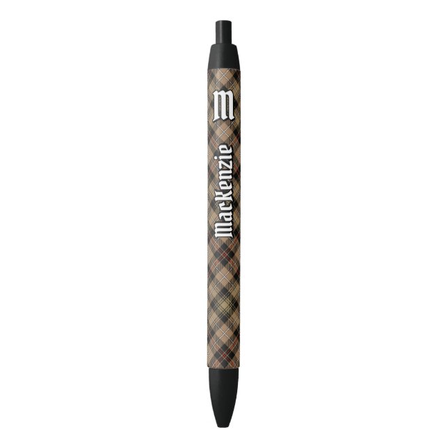Clan MacKenzie Hunting Brown Tartan Ink Pen (Front Vertical)