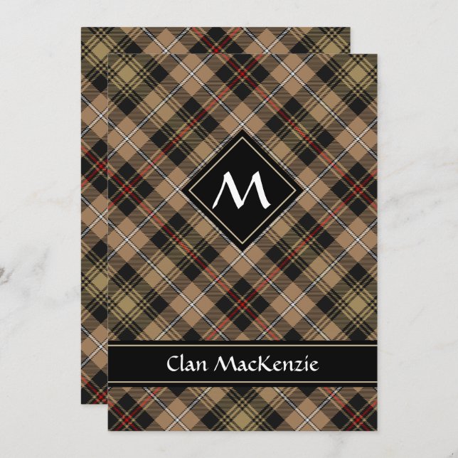 Clan MacKenzie Hunting Brown Tartan Invitation (Front/Back)