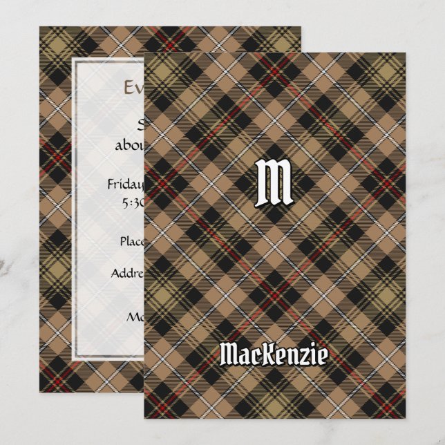 Clan MacKenzie Hunting Brown Tartan Invitation (Front/Back)