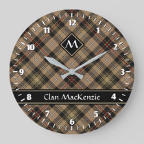Clan MacKenzie Hunting Brown Tartan Large Clock