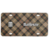 Clan MacKenzie Hunting Brown Tartan License Plate (Front)