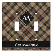 Clan MacKenzie Hunting Brown Tartan Light Switch Cover (Front)