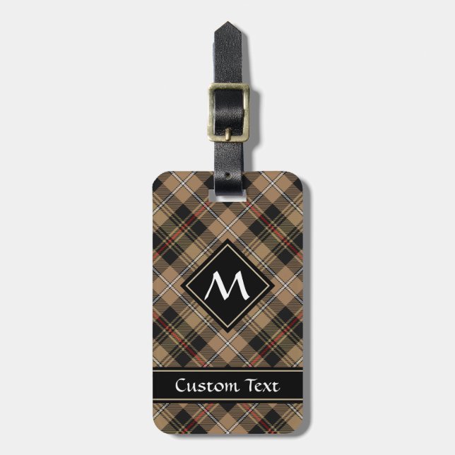 Clan MacKenzie Hunting Brown Tartan Luggage Tag (Front Vertical)