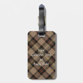 Clan MacKenzie Hunting Brown Tartan Luggage Tag (Back Vertical)