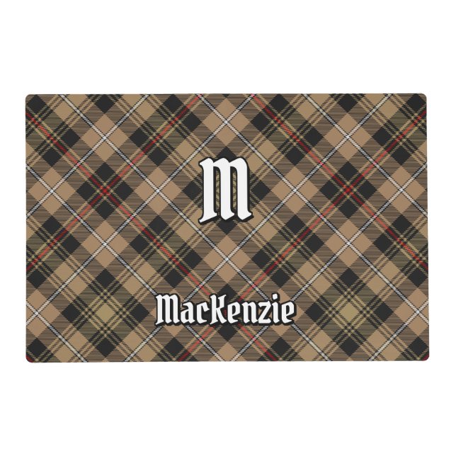 Clan MacKenzie Hunting Brown Tartan Placemat (Front)