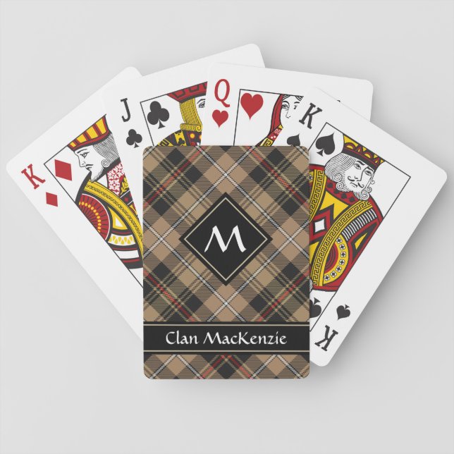 Clan MacKenzie Hunting Brown Tartan Playing Cards (Back)