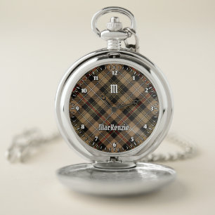 Clan MacKenzie Hunting Brown Tartan Pocket Watch