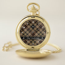 Clan MacKenzie Hunting Brown Tartan Pocket Watch