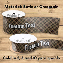 Clan MacKenzie Hunting Brown Tartan Satin Ribbon