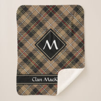 Clan MacKenzie Hunting Brown Tartan Sherpa Blanket