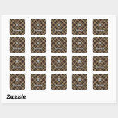 Clan MacKenzie Hunting Brown Tartan Square Sticker (Sheet)