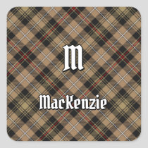 Clan MacKenzie Hunting Brown Tartan Square Sticker