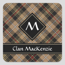 Clan MacKenzie Hunting Brown Tartan Square Sticker