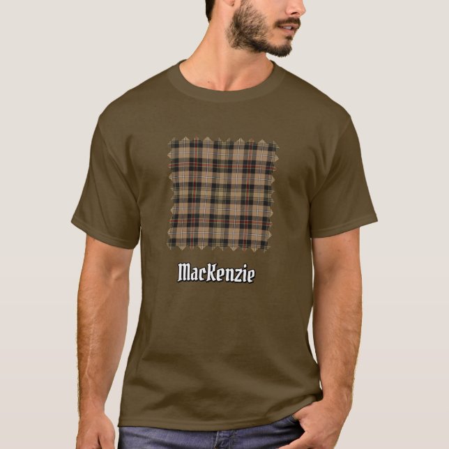 Clan MacKenzie Hunting Brown Tartan T-Shirt (Front)