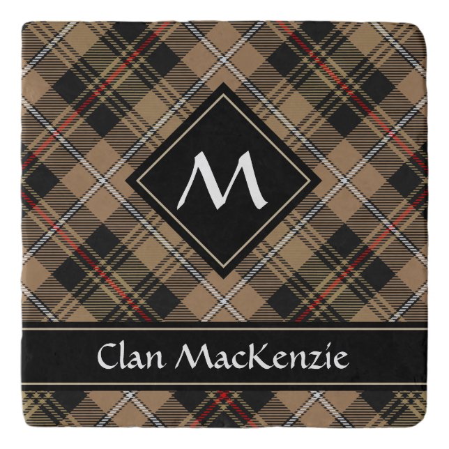 Clan MacKenzie Hunting Brown Tartan Trivet (Front)