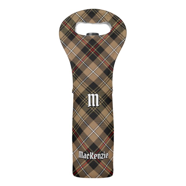 Clan MacKenzie Hunting Brown Tartan Wine Bag (Front)