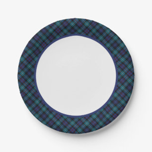 Clan Mackenzie Modern Tartan Border Paper Plates