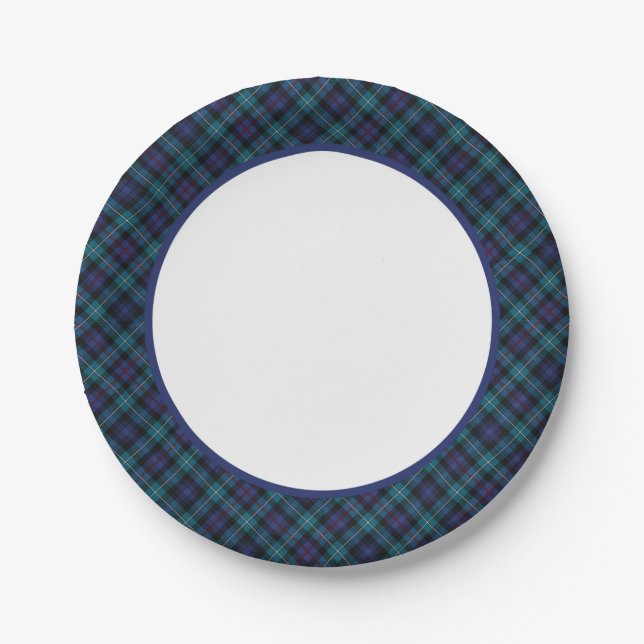 Clan Mackenzie Modern Tartan Border Paper Plates (Front)