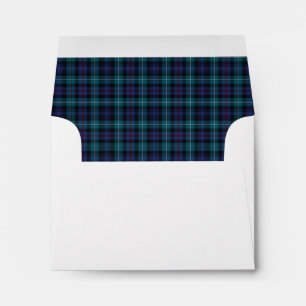 Clan Mackenzie Modern Tartan Turquoise Plaid Envelope