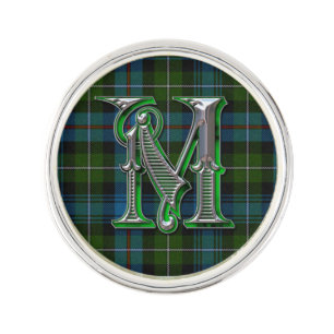Clan MacKenzie Plaid Monogram M Lapel Pin