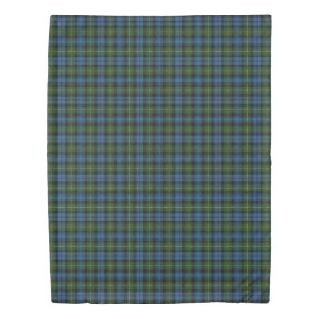 Clan Mackenzie Scottish Accents Blue Green Tartan Duvet Cover by OldScottishMountain at Zazzle