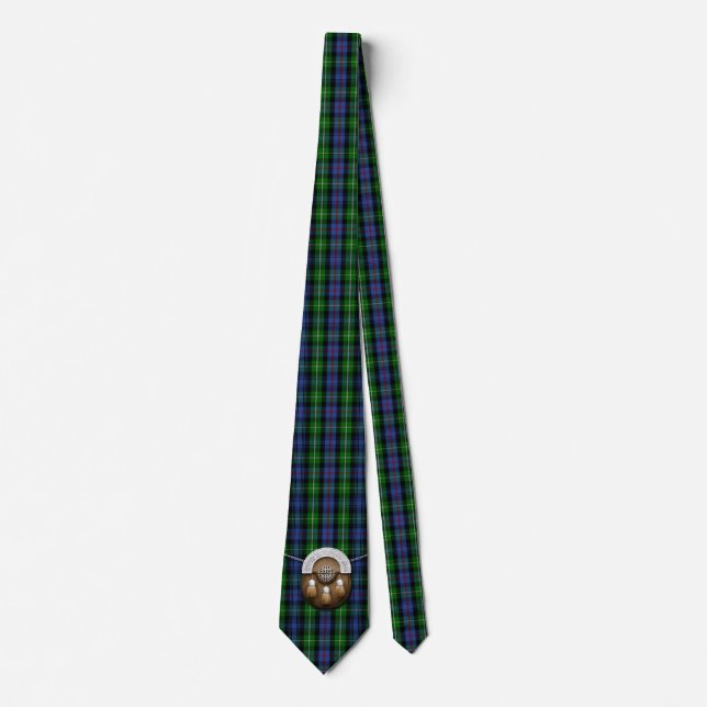 Clan MacKenzie Tartan And Sporran Neck Tie (Front)