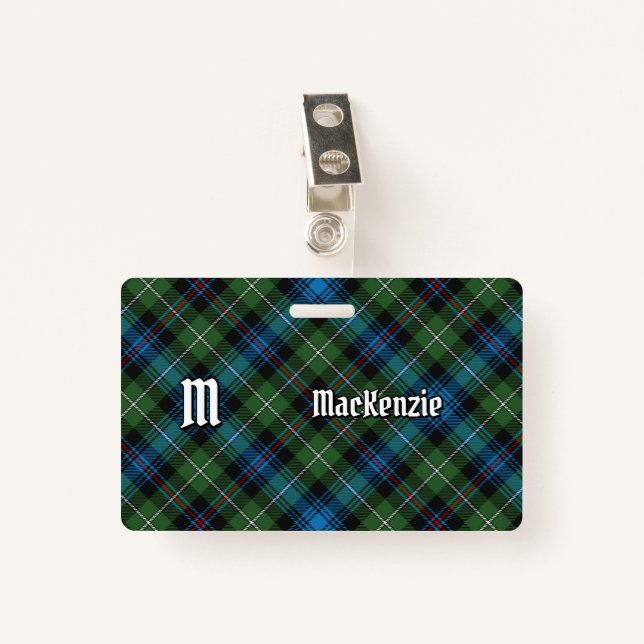 Clan MacKenzie Tartan Badge (Front with Clip)