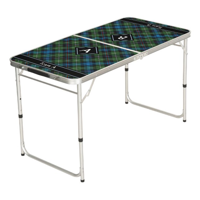 Clan MacKenzie Tartan Beer Pong Table (Angled)