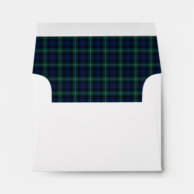 Clan Mackenzie Tartan Dark Blue and Green Plaid Envelope (Back (Bottom))