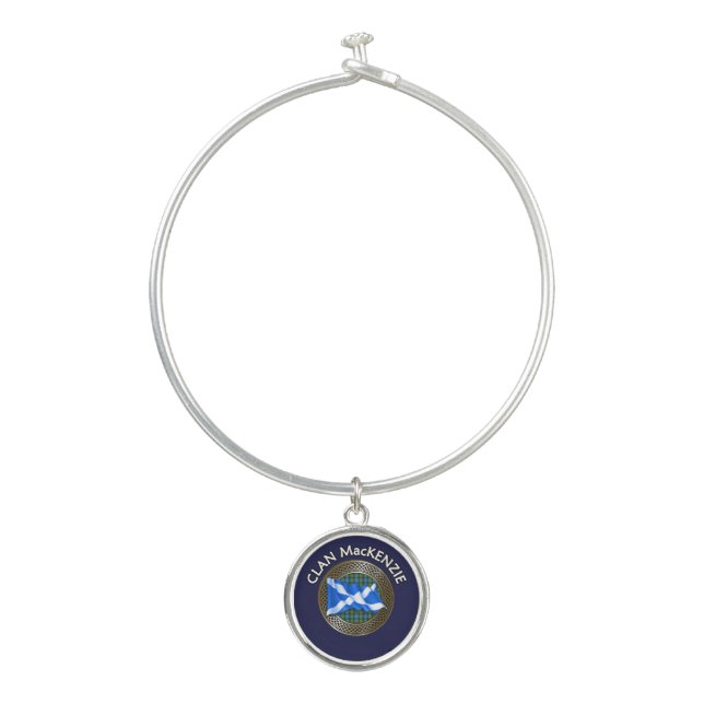 Clan MacKenzie Tartan Knot & Flag Bangle Bracelet (Front)