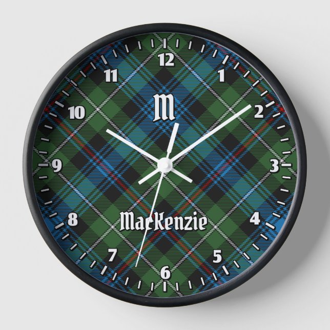 Clan MacKenzie Tartan Large Clock (Front)