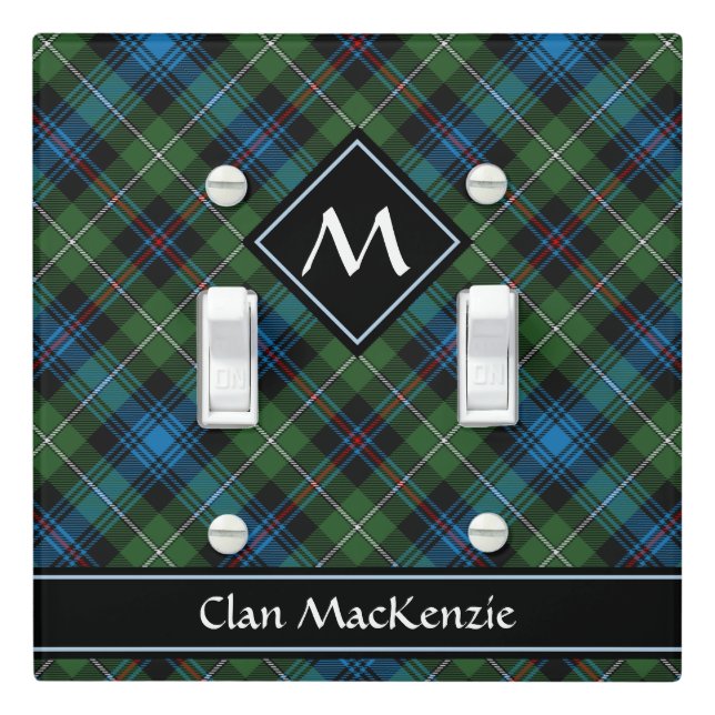 Clan MacKenzie Tartan Light Switch Cover (In Situ)