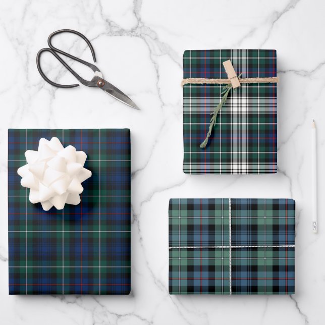 Clan Mackenzie Tartan Variations Wrapping Paper Sheets (Front)