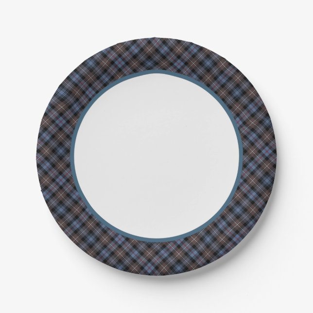 Clan Mackenzie Weathered Tartan Border Paper Plates (Front)