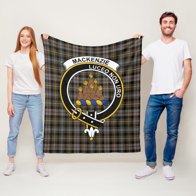 Clan MacKenzie Weathered Tartan Plaid Fleece Blanket (In Situ)