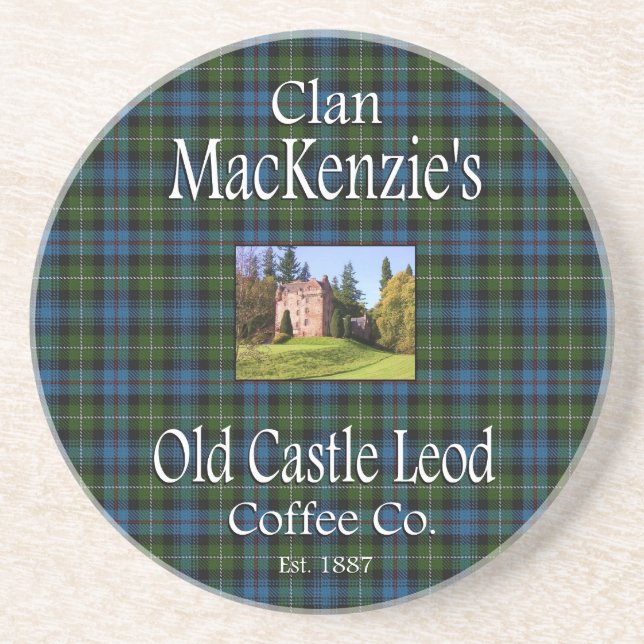 Clan MacKenzie's Old Castle Leod Coffee Co. Drink Coaster (Front)