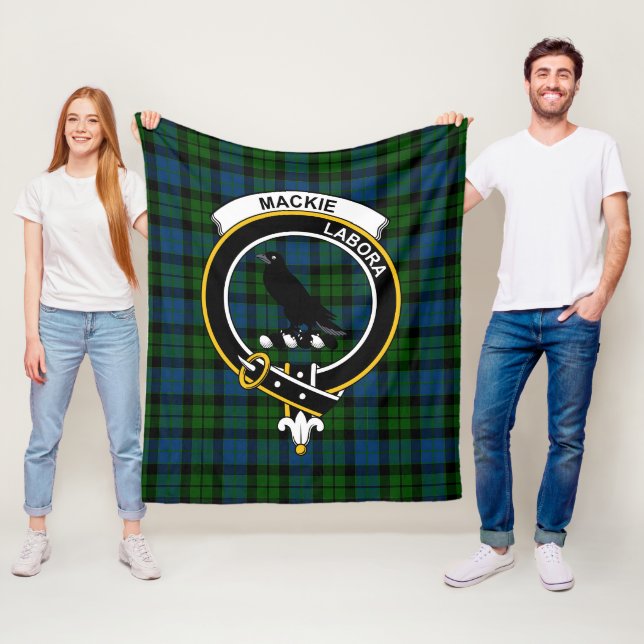Clan MacKie Tartan Plaid Fleece Blanket (In Situ)