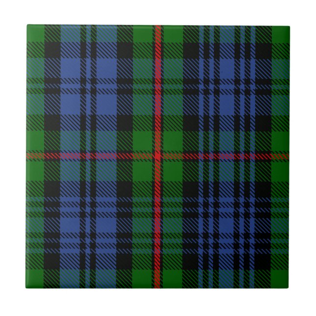Clan MacKinlay Tartan Ceramic Tile (Front)