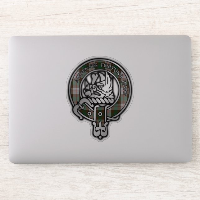Clan MacKinnon Crest & Hunting Tartan Sticker (Computer)
