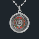 Clan MacKinnon Crest & Tartan Knot Sterling Silver Necklace<br><div class="desc">Clan MacKinnon Crest & Tartan Knot</div>