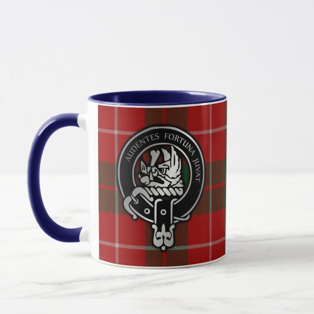 Clan MacKinnon Crest & Tartan Mug (Left)