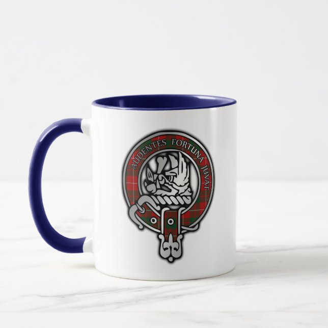 Clan MacKinnon Crest & Tartan Mug (Left)