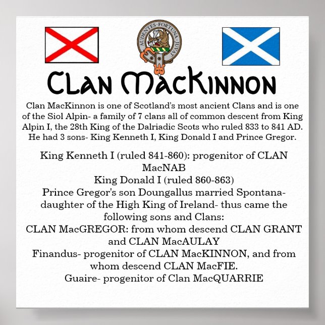 Clan MacKinnon & Siol Alpin- The 7 Clans Poster (Front)