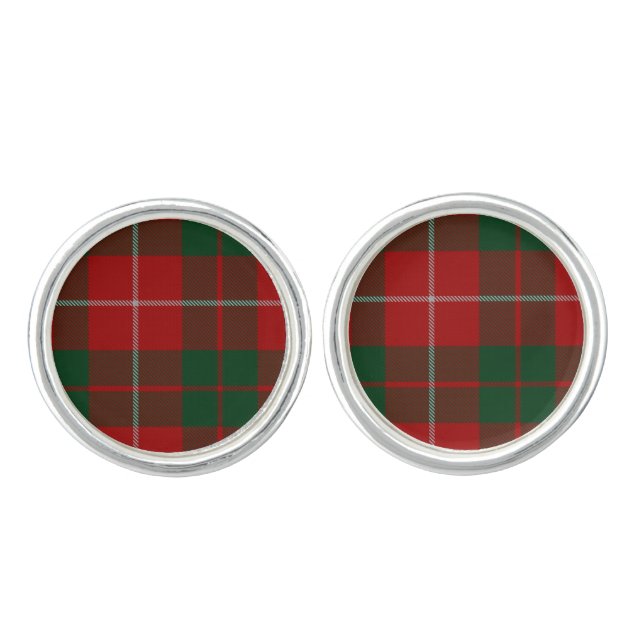 Clan MacKinnon Tartan Cufflinks (Front)