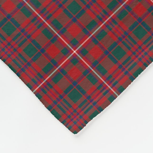 Clan MacKinnon Tartan Vintage Scottish Plaid Fleece Blanket (Corner)