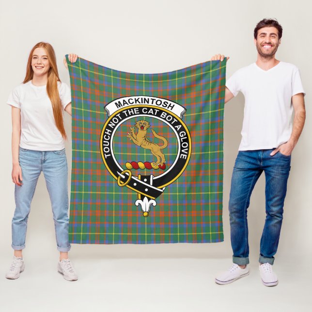 Clan MacKintosh Hunting Ancient Tartan Plaid Fleece Blanket (In Situ)