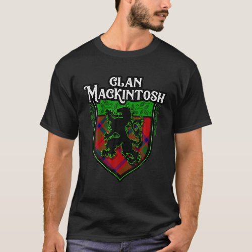 Clan Mackintosh Surname Scottish Tartan Lion Rampa T_Shirt