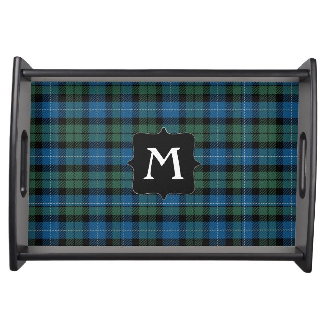 Clan MacKirdy Plaid Monogram Serving Tray (Front)