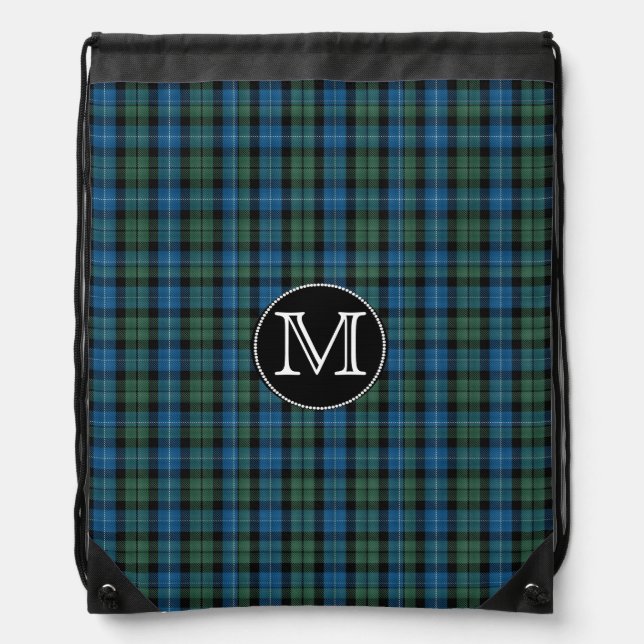 Clan MacKirdy Tartan Plaid Monogram Backpack (Front)